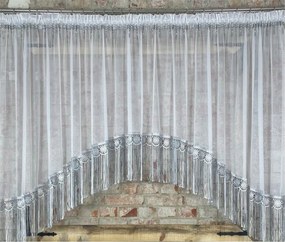 Készfüggöny 500x180, íves, napellenző, díszgyöngyök, gipiura 30cm