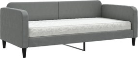 vidaXL sötétszürke szövet heverő matraccal 90 x 200 cm