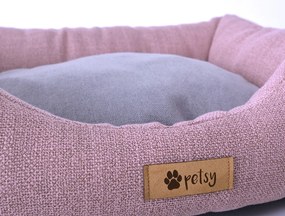 PETSY CONNIE poliészter kutyafekhely - pink-szürke - 90 cm (*)