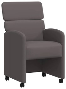vidaXL Kerekes Étkező Székek 2 pcs Szürke 58 x 65 x 98 cm Műbőr
