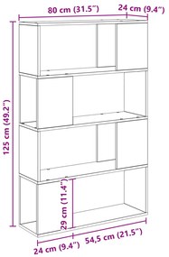 könyvespolc Régi fa Szerelt fa 80 x 24 x 124 cm Polc