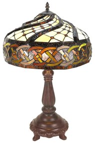 Tiffany asztali lámpa Barna Ø 34x58 cm
