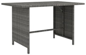 10 részes szürke polyrattan kerti bútorszett párnákkal