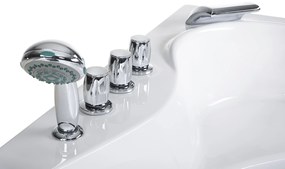 Fehér whirlpool masszázskád LED világítással 205 x 146 cm TOCOA Beliani