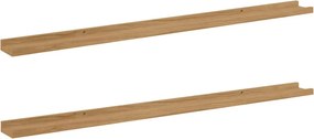 vidaXL Falpolc polcokkal tárolóval 2 pcs Barna 115 x 9 x 3 cm Faanyag