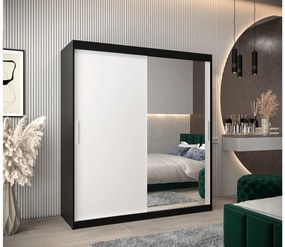 Ruhásszekrény 180 cm Toki 2 (matt fekete + matt fehér). 1065003