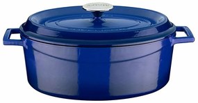 LAVA Metal Öntöttvas ovális edény, kék, 4,8 l, átmérő 29 cm