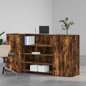 recepciós pult füstös tölgy 200x50x103,5 cm szerelt fa