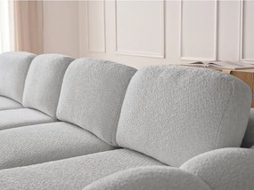 Világosszürke buklé kinyitható-tárolóhelyes sarokkanapé (jobb oldali-heverő résszel) Montaigne – Bobochic Paris