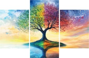 Kép – Évszakok festett fája (90x60 cm)