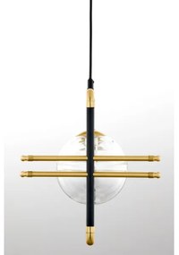 Jupiter 2030 - Csillár zsinóron FIORI 3xG9/10W/230V fekete/arany/átlátszó