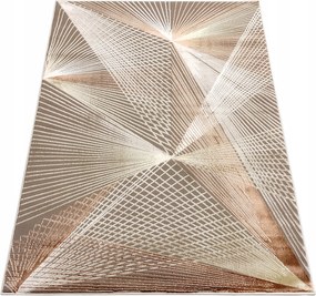 Szőnyeg 120x180 Modern Barna Réz Fényes Hálószoba Nappali Felső