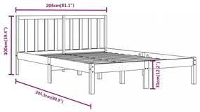 mézbarna tömör fenyőfa ágykeret 200 x 200 cm