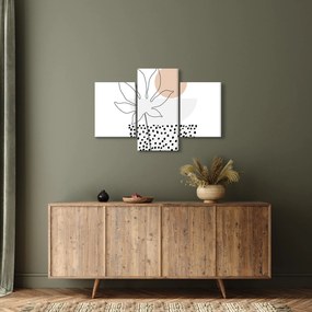 Kép - Vonal művészet virágok N⁰3 (90x60 cm)