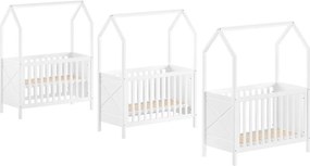 Fehér borovi fenyő babaágy állítható magassággal 60x120 cm Scott – Vipack