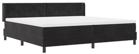 Rugós Ágy Matrac nélkül Fekete 200x200 cm Bársonyos