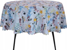 Abrosz Foltálló Kerek 80 CM Fehér Virágos Rét Kör Meadow Virágok