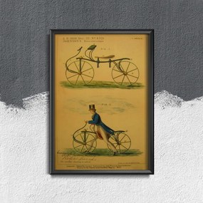 Plakát poszter Plakát poszter Retro kerékpár nyomtatás Velocipede Johnson
