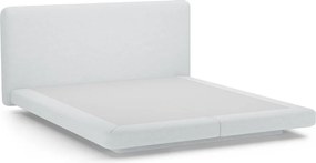 Világosszürke kárpitozott franciaágy 200x200 cm Linea – Micadoni