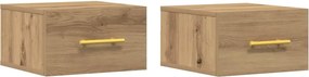 vidaXL Éjjeliszekrény 2 pcs Artisan tölgy 35 x 35 x 20 cm Faanyag