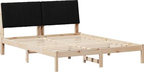vidaXL Ágykeret fejtámlával Barna 150 x 200 cm Tömör fenyőfa