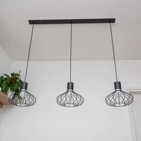 SOLANO kábeles függeszték 3xE27/15W/230V fekete/fényes króm