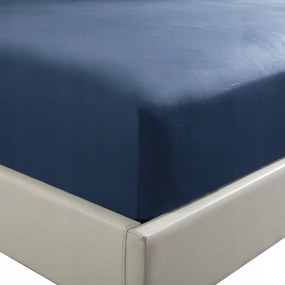 Pamut-szatén gumis lepedő 200x200 Sin sötétkék