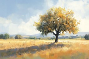 Fotótapéta Flizelina Tájkép Fa Rét Mező Falu Nyár Kilátás 416x290 ragasztó