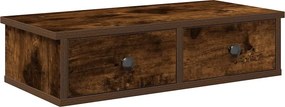 vidaXL Falipolc fiókokkal füstölt tölgy 60x28x15 cm műszaki fa