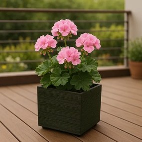 MADERA SQUARE ECO WOOD virágtartó 38,5 cm, sötétbarna, L