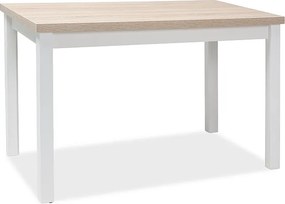 Étkezőasztal fehér/matt/tölgy, ADAM 120x68