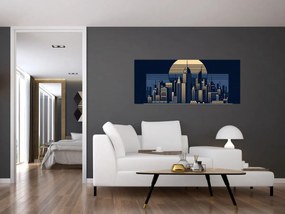 Kép – Geometrikus város (120x50 cm)