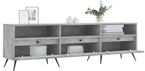 betonszürke szerelt fa TV-szekrény 150x30x44,5 cm