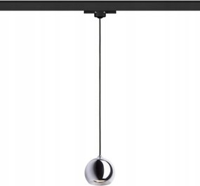 Rendl Desty fekete króm függeszték GU10 háromfázisú sínre 50W