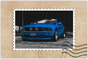 Poszter 90x60 Kék Ford Mustang