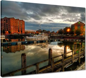 Vászonkép 50x40 Csónak a kikötőben