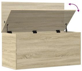 sonoma tölgy színű szerelt fa tárolóláda 100x42x46 cm
