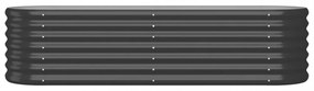 vidaXL antracitszürke porszórt acél kerti magaságyás 152x40x36 cm