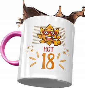 Rózsaszín Bögre Születésnapra 18 18. 18. Ajándék Nyomtatott Fotóval