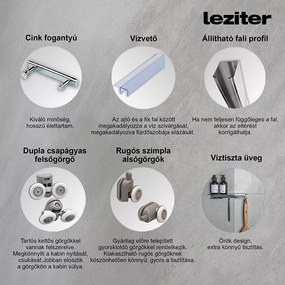 Spirit Deep 80x80 cm-es íves zuhanykabin, mélytálcával