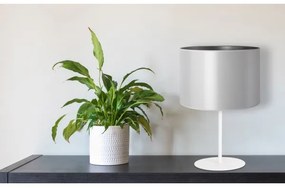 Duolla - Asztali lámpa CANNES 1xE14/15W/230V átm. 20 cm ezüst/fehér