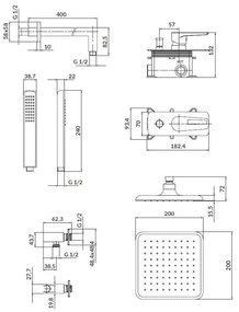 Cersanit S952-012 - MILLE zuhanyszett falba építhető csapteleppel, króm
