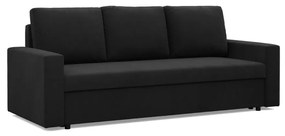 Zeus kanapéágy, szövet anyag, bonell töltet, egyenes kartámasz, fekete