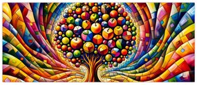 Kép – Színes fa almákkal (120x50 cm)
