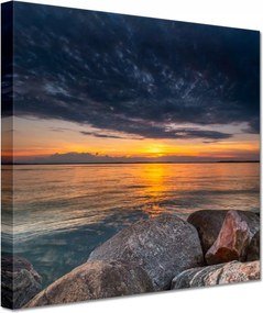 Vászonkép 60x60 Sziklák Tenger Nap
