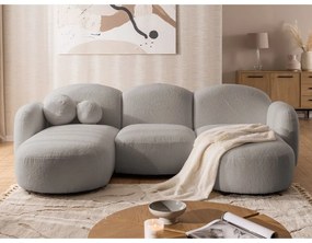 Szürke buklé (U alakú) sarokkanapé Orbit – Ropez