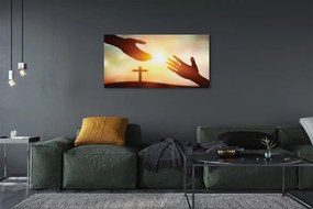 Canvas képek kereszt kezek 100x50 cm