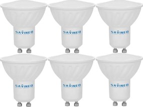 6 db-os Izzó Készlet GU10 5W 4000K Led villogásmentes CCD Semleges fehér