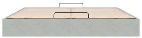 Ottomán ágykeret matrac nélkül világosszürke 200x200 cm bársony