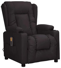 fekete műbőr felállást segítő masszázsfotel